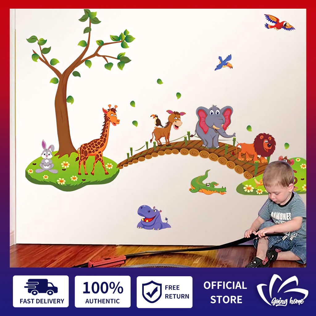 Wall Stickers for Room Kids Animals Wallpapers Large Size Waterproof