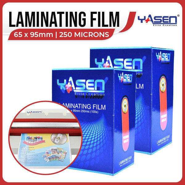 Yasen Laminating Film 65mm x 95mm 250 Microns (100 Sheets) Shopee