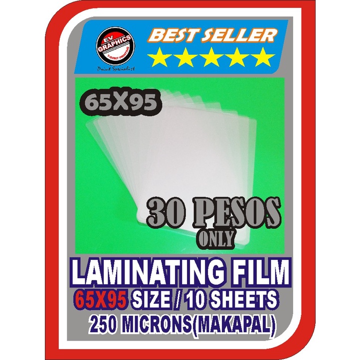 LAMINATING FILM SIZE 65X95 (250 MICRONS MAKAPAL) Shopee Philippines