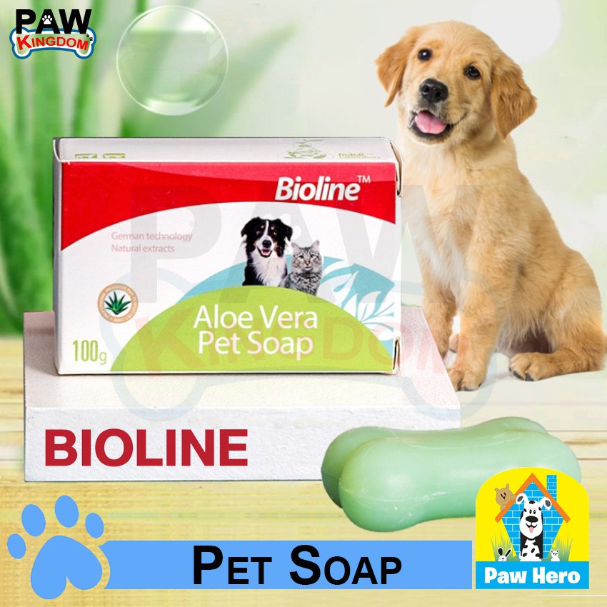 Bioline Aloe Vera Pet Soap AntiTick & Flea Dog Soap 100g by PAW HERO