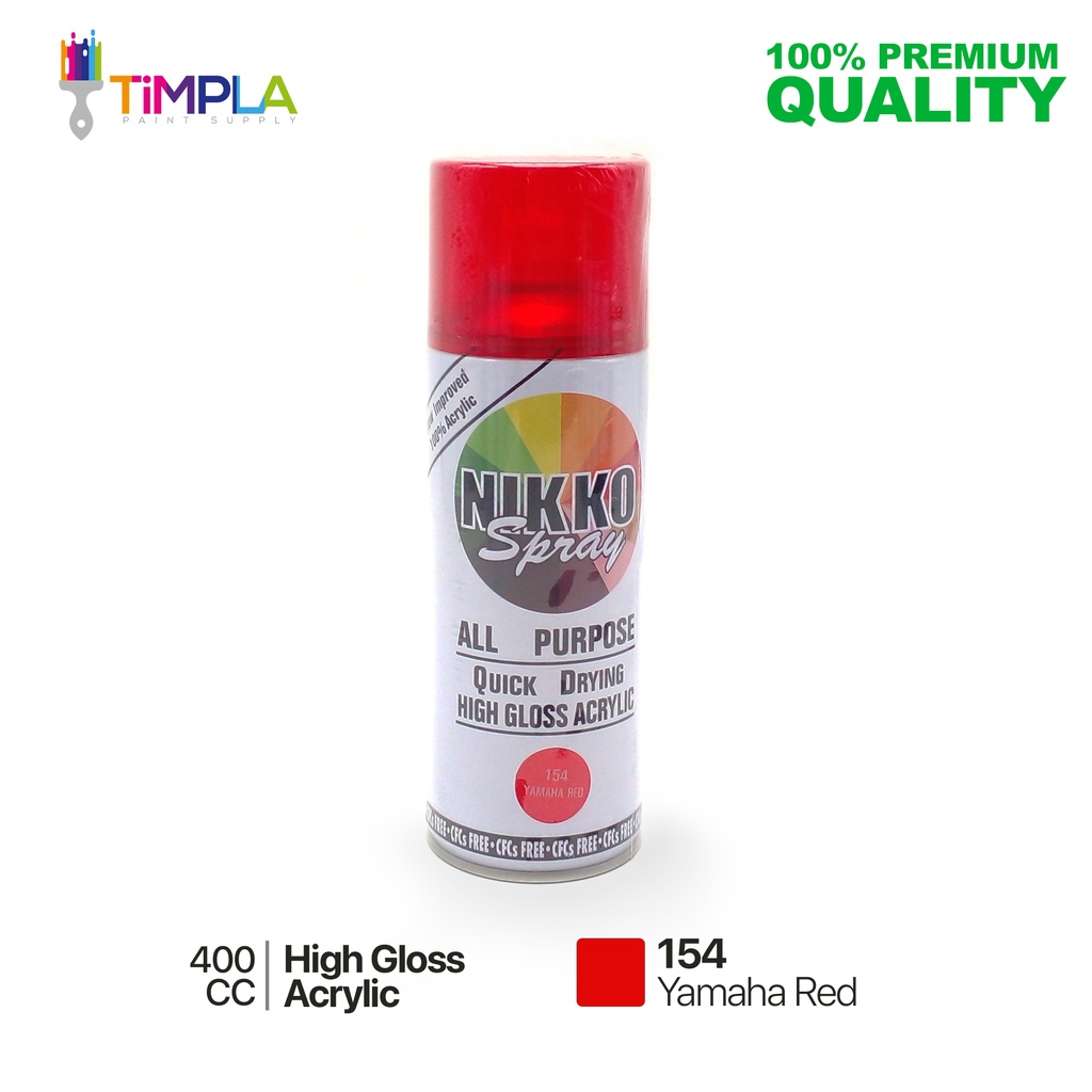 Nikko Spray Paint 154 Yamaha Red All Purpose Quick Drying HighGloss