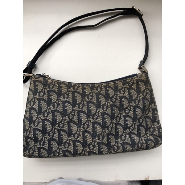 Vintage Christian Dior Trotter Shoulder bag Blue Shopee Philippines