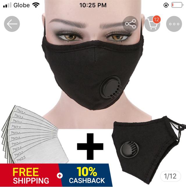 Antifog Mask + PM2.5 Mask Filter Korean Cotton Breathable Breathing