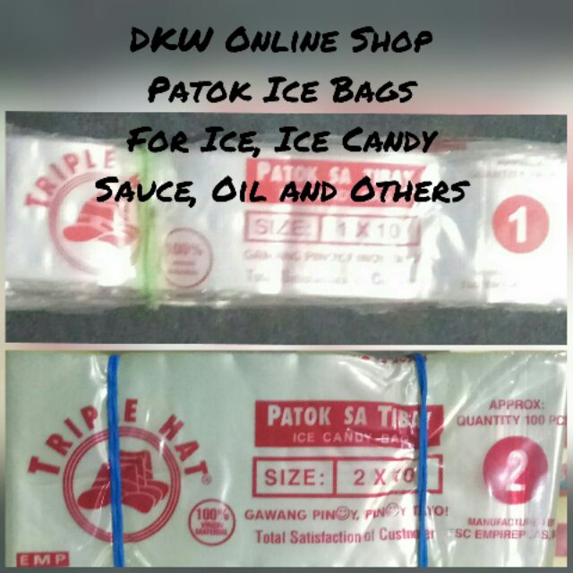 Patok Shure Plastic Ice Bag for Ice Candy Sauce Oil Peanut 500pcs