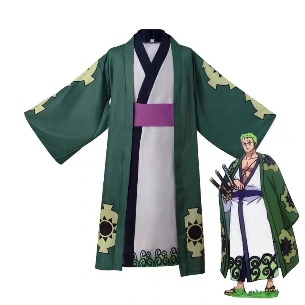One Piece Roronoa Zoro Cosplay Costume Kimono Robe Full Suit Shopee Philippines