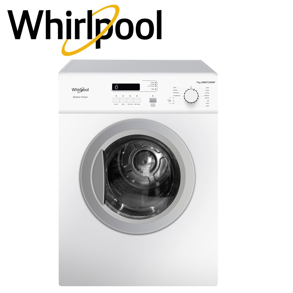 Whirlpool 7.2 kg Front Load Electric Dryer AWD72AWP (White) Shopee