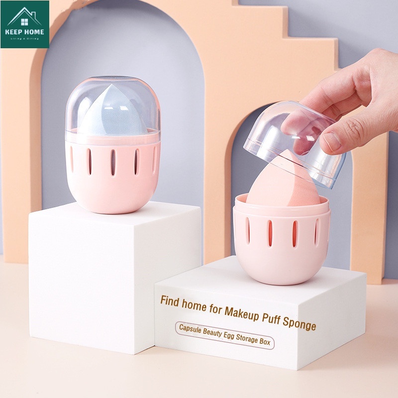 Keep Home Beauty Sponge Holder Capsule Storage Case Makeup Egg Storage