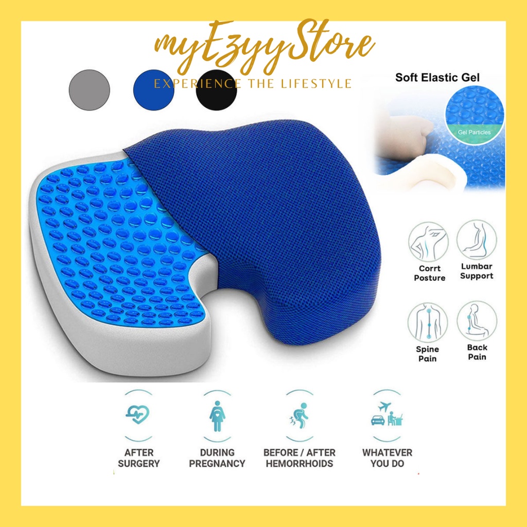NonSlip Memory Foam Gel Enhanced Seat Cushion Coccyx Cushion Chair