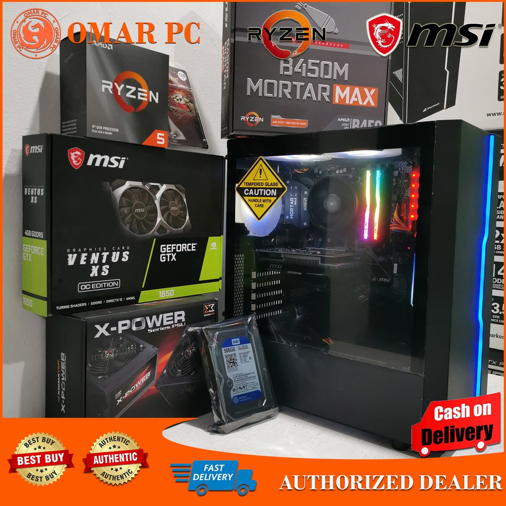 GAMING SYSTEM UNIT [RYZEN 5 3600] (16GB RAM Ddr4 ] [GTX 1650 DUALFAN