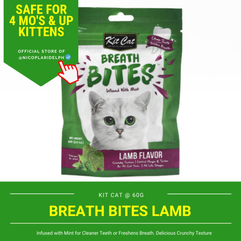 Kit Cat Breath Bites Lamb Flavor with Catmint for Plaque and Tartar
