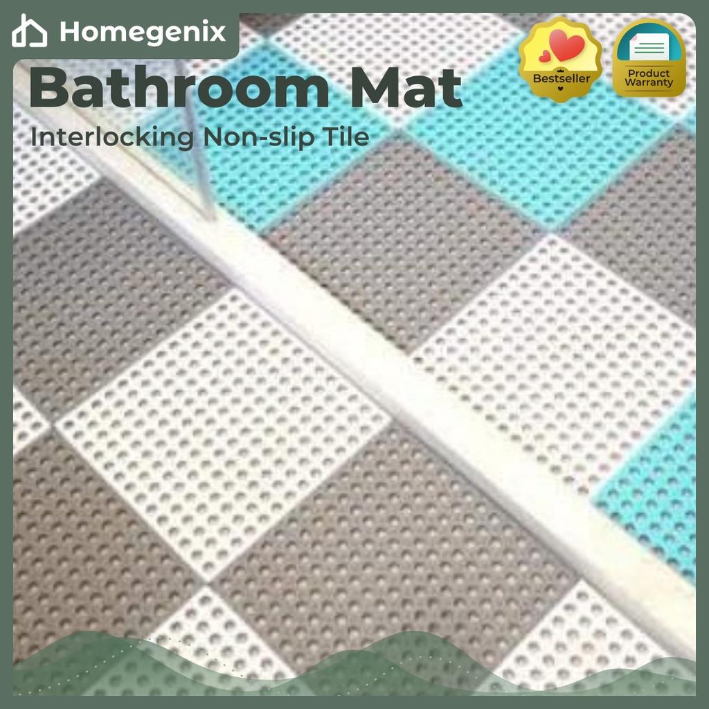 1/6 Bathroom Nonslip Floor Tiles Interlocking Rubber Floor Tiles with