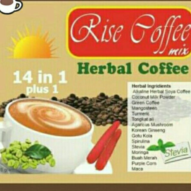 1 sachet 14 in 1 Rise Herbal Coffee Mix Shopee Philippines