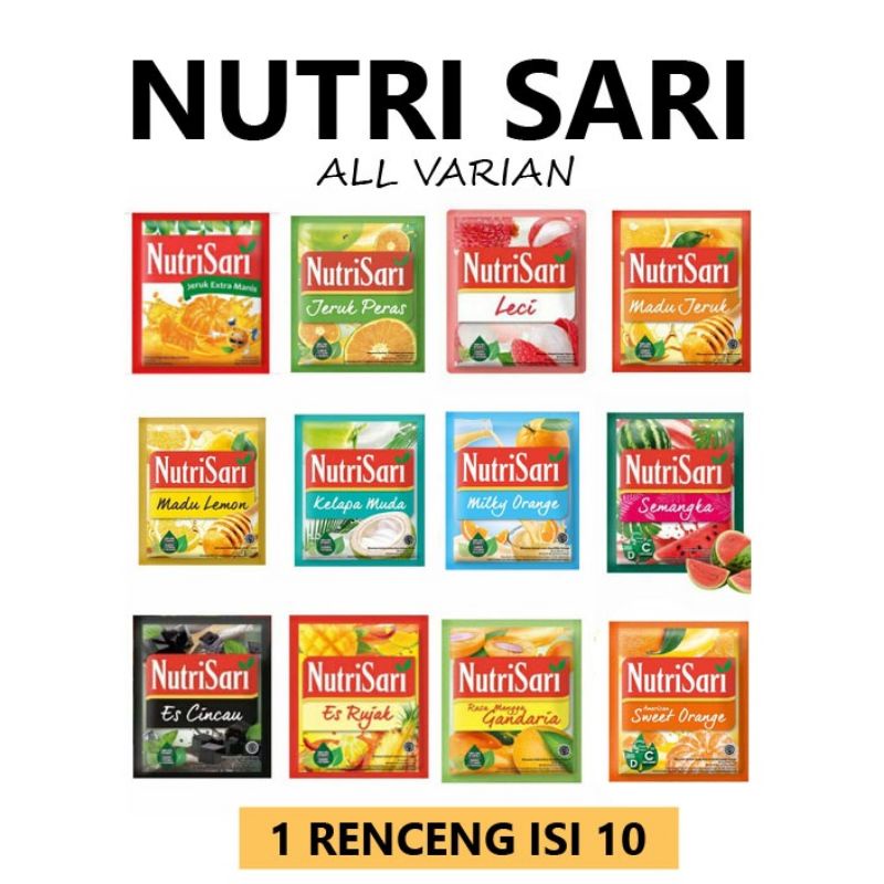Nutrisari All Variants Sachet Powder Drink 14gr 1renceng Contents 10PCS