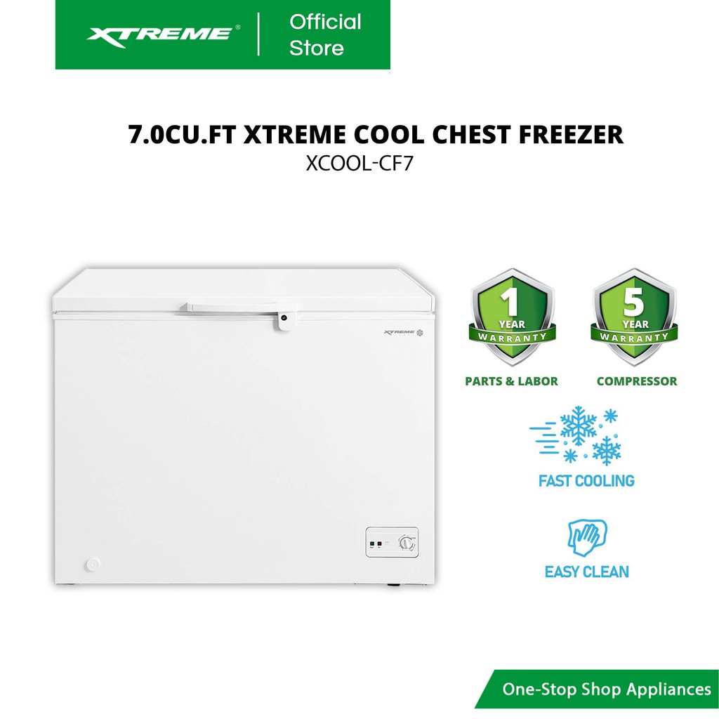 XTREME COOL 7.0cu ft. Chest Freezer Manual Defrost with Lock Handle and Light (White) [XCOOLCF7