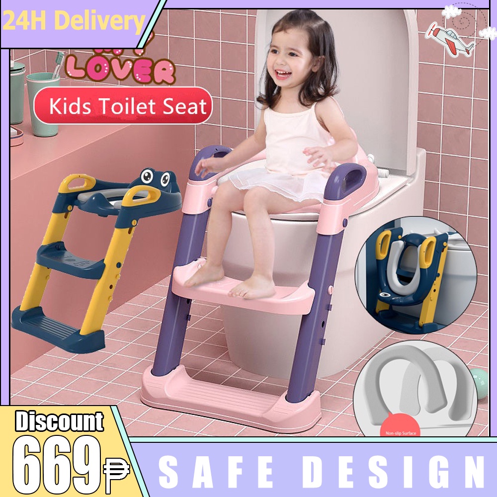 Foldable Baby Toilet Seat Kids Toilet With Ladder Child Potty Chair