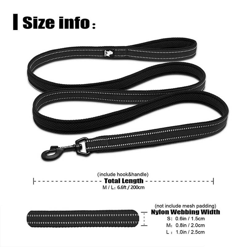Truelove 200cm Dog Lead Leash Nylon Running Reflective Dog Training