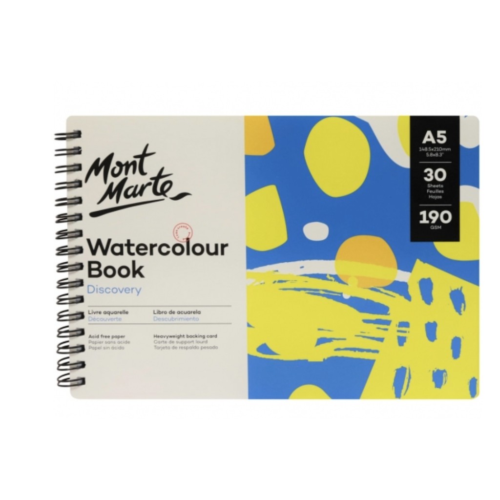 Mont Marte Discovery Watercolour Book 30 Sheets 190Gsm Shopee Philippines