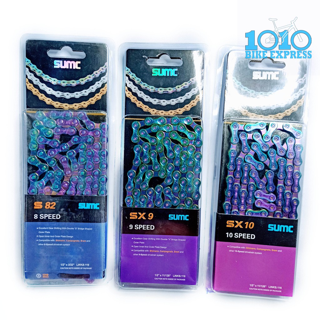 SUMC OIL SLICK 8S 9S 10S CHAIN FOR BICYCLE MTB MOUNTAIN BIKE ROADBIKE