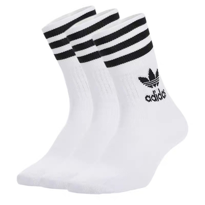 COD☑️1Pair Mid Cut Black/White Basketball Adidas Socks For Men Shopee