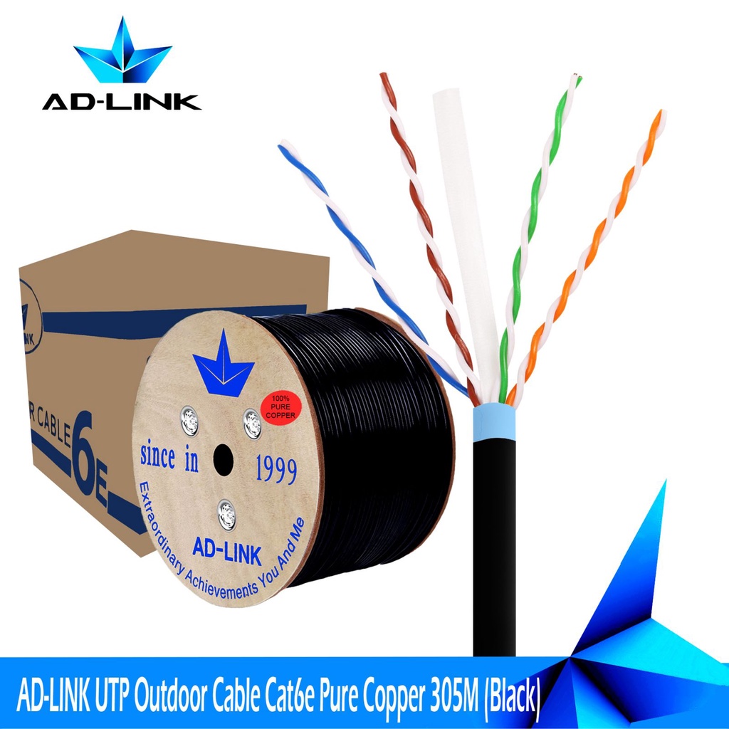 ADLINK 305m CAT6e UTP Cable Outdoor Pure Copper Shopee Philippines