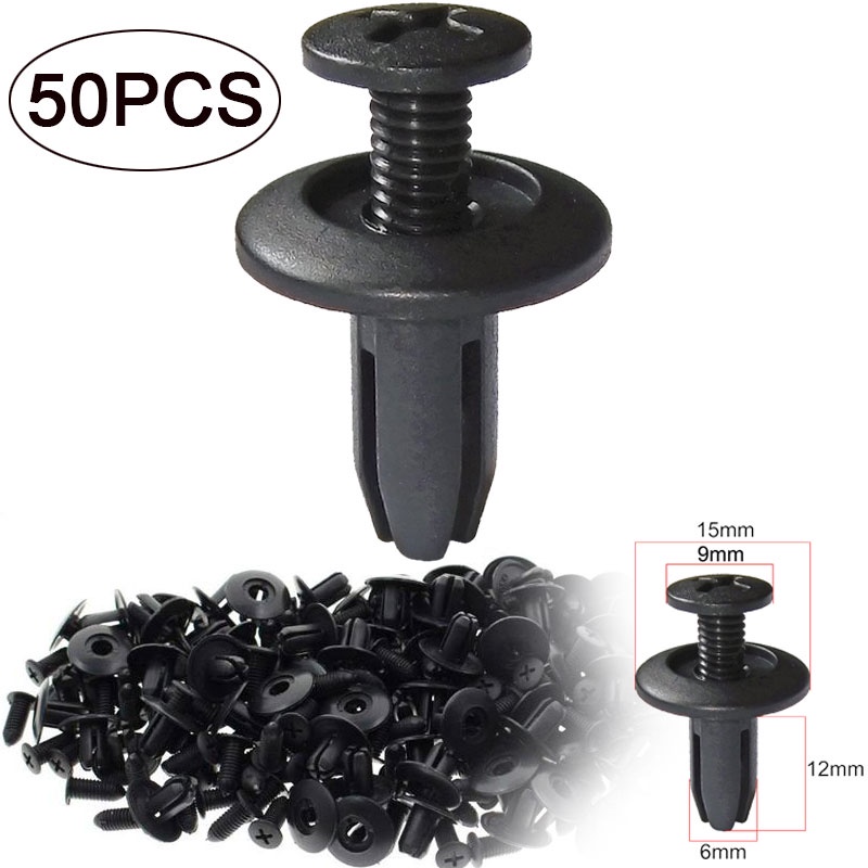 50/100pcs 6mm Motor NMAX MIO Fastener Clips Car Body Retainer Rivet
