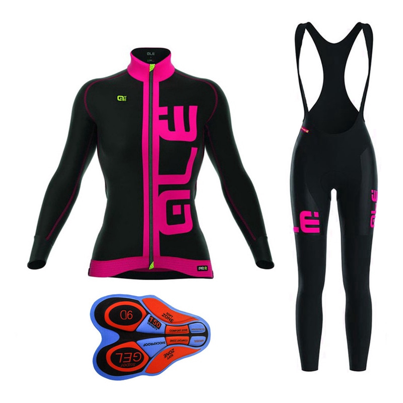 Women ALE Cycling Jersey Set for Women Girls Bike Clothes Long Sleeves