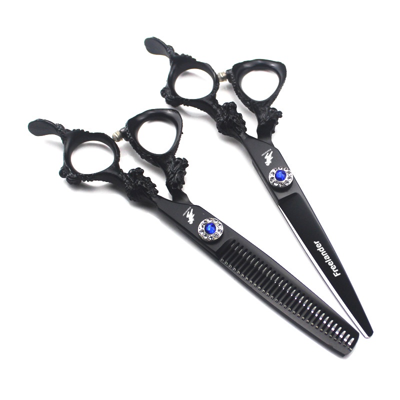 6.0 inch Haircut Scissors of Black Dragon Pattern, Salon