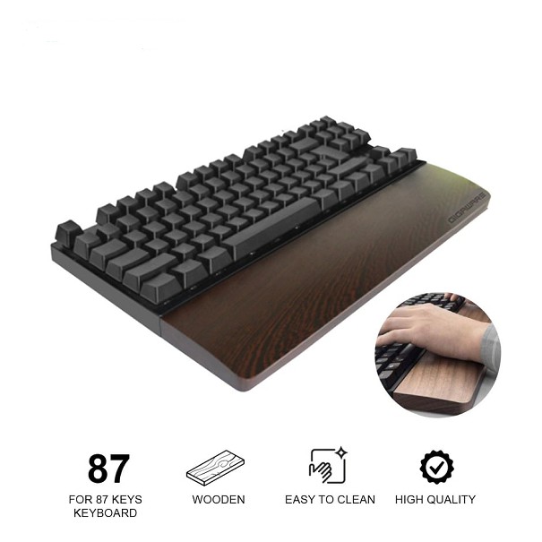 Wooden Palm Rest Wrist Rest for TKL Mechanical Keyboard 87 Keys