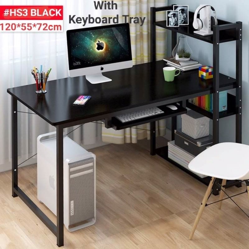 Computer Table with keyboard tray and shelves Shopee Philippines