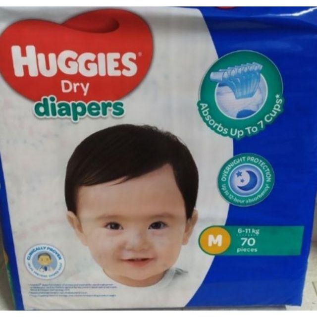 Huggies Medium dry diapers 70pcs + 2pcs Tape ON sale Shopee Philippines