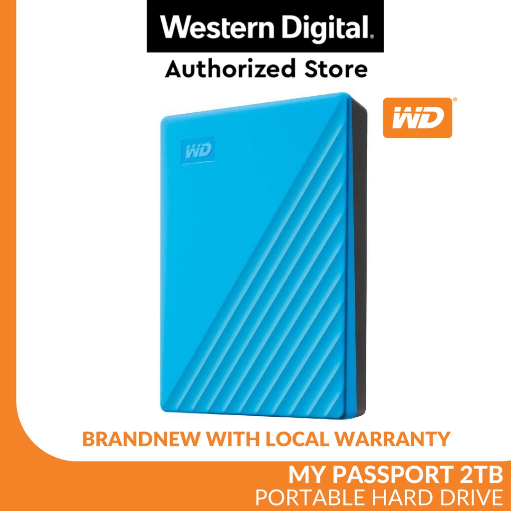 WD My Passport 2TB Slim Portable External Hard Drive USB 3.2 Gen 1 HDD