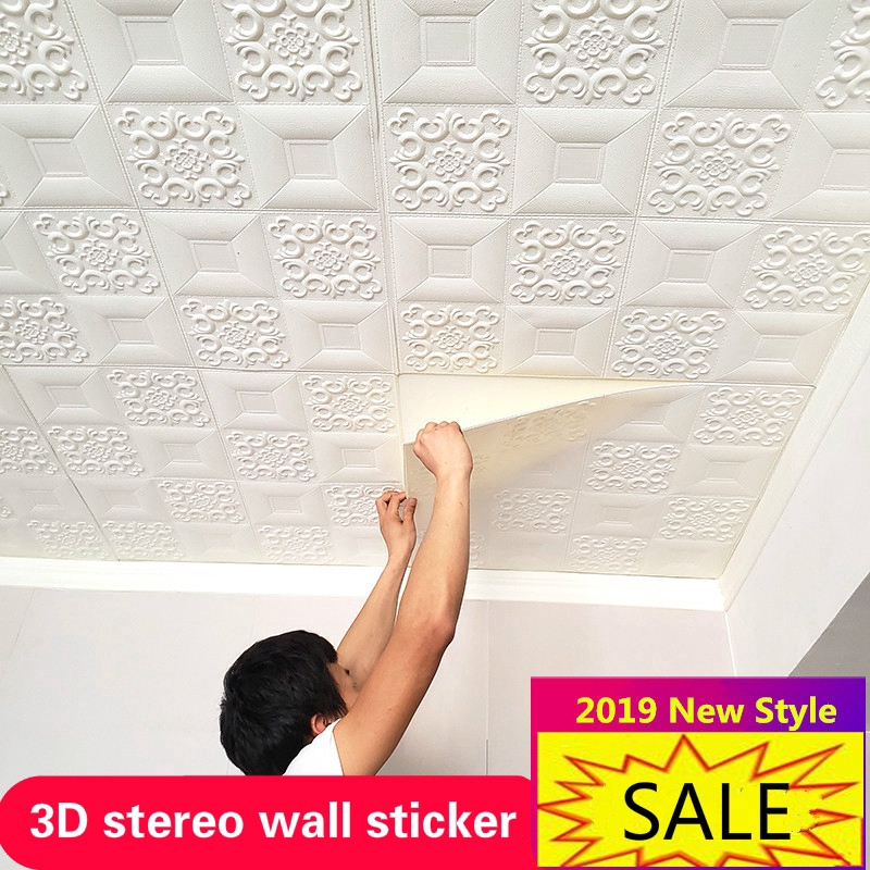 Roof decoration wallpaper 3d stereo wall sticker ceiling bedroom roof wall papers selfadhesive