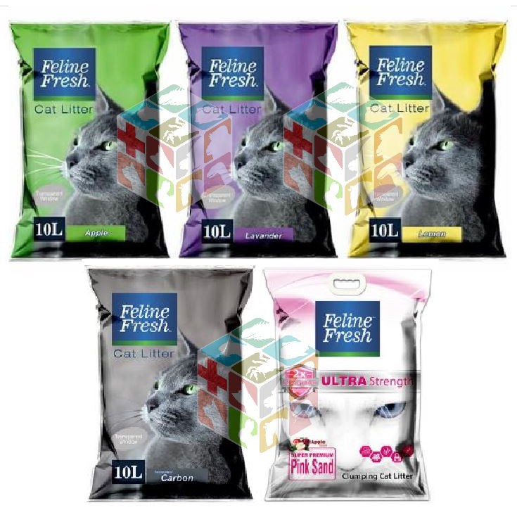 Feline Fresh Cat Litter Clumping Bentonite PINK SAND 10L 5L Shopee