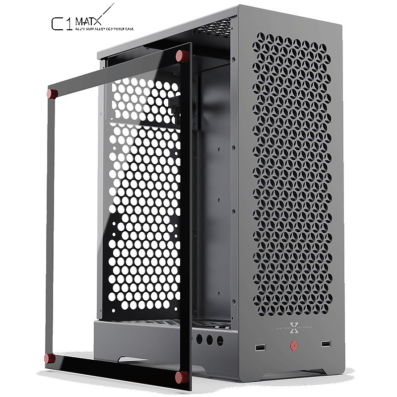 ZZAW C1 MATX Case for PC Desktop Compute DIY Installation Aluminum