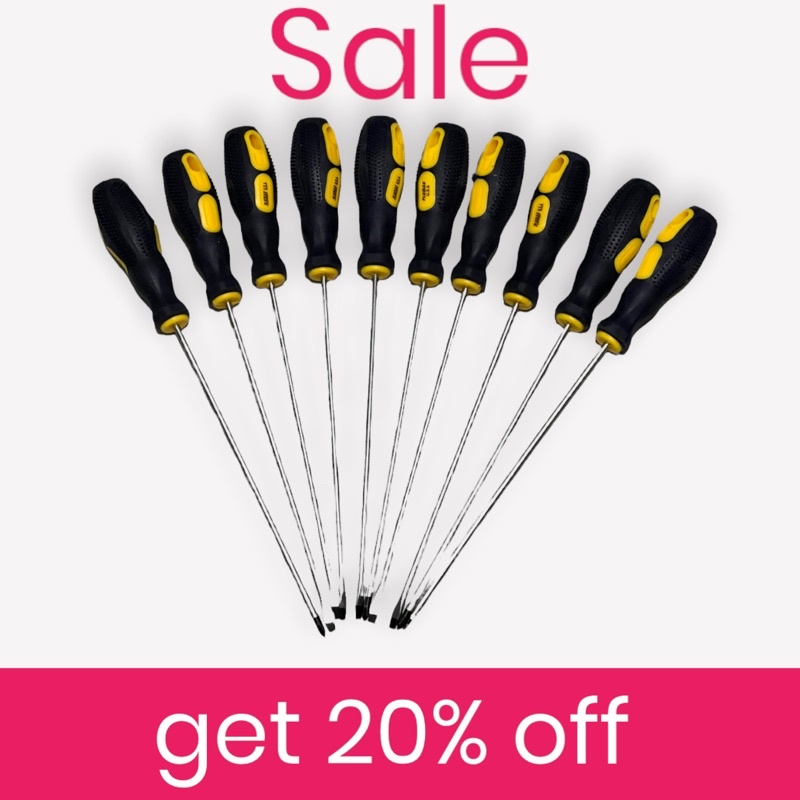 Flat Philips Screwdriver Mini Screw Driver Long 9 inches Flyman USA