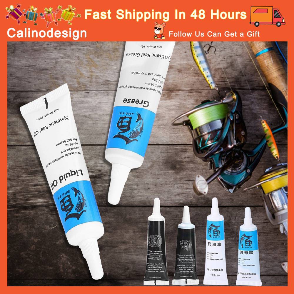 [Ready]Calin Fishing Reel Maintenance Tools Kit Lubricant Oil+ Grease Universal Set Wheel