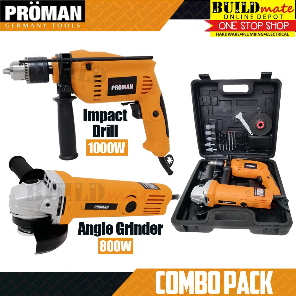 PACK] Proman Angle Grinder & Electric Hammer Impact Drill with