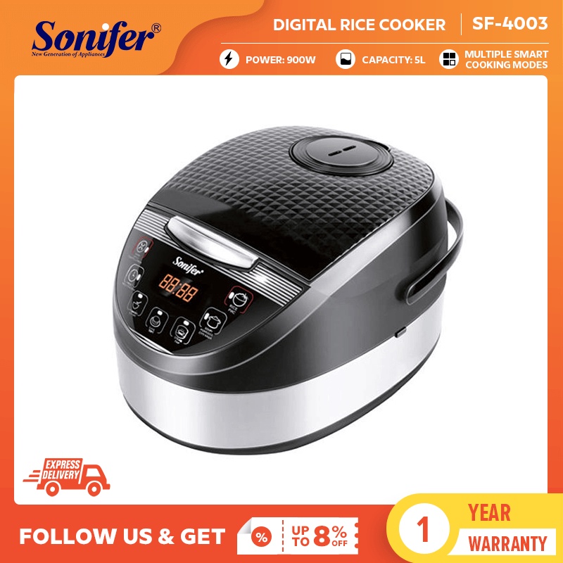 Sonifer 5L rice cooker programmable allin1 machine 24hour delayed