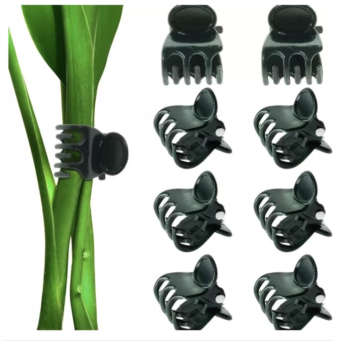 20 PCS Gardening Dark Green Plant Clips 6Claw Orchid Flowers Support