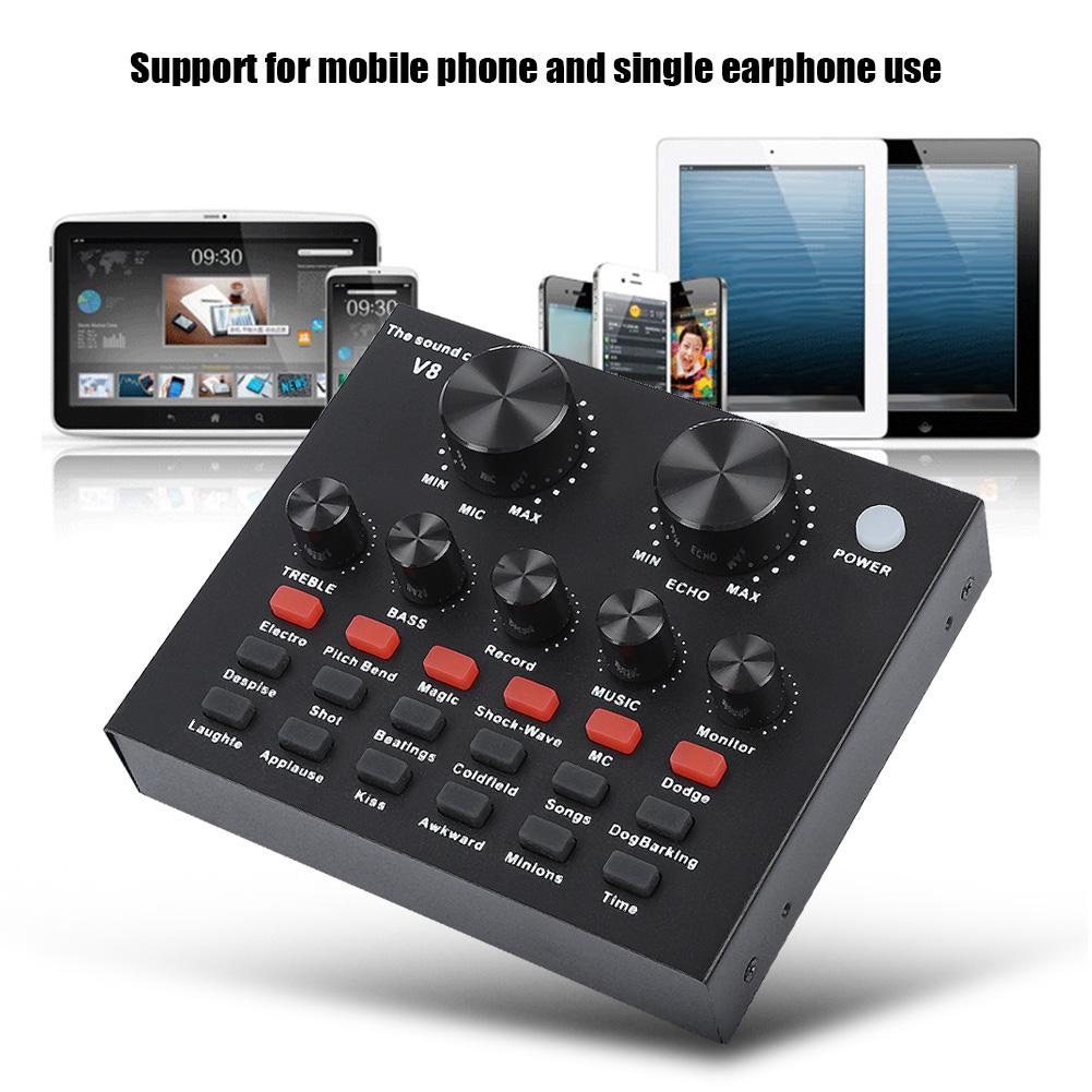V8 Audio Mixer External USB Live Sound Card Karaoke PC Mobi Shopee Philippines