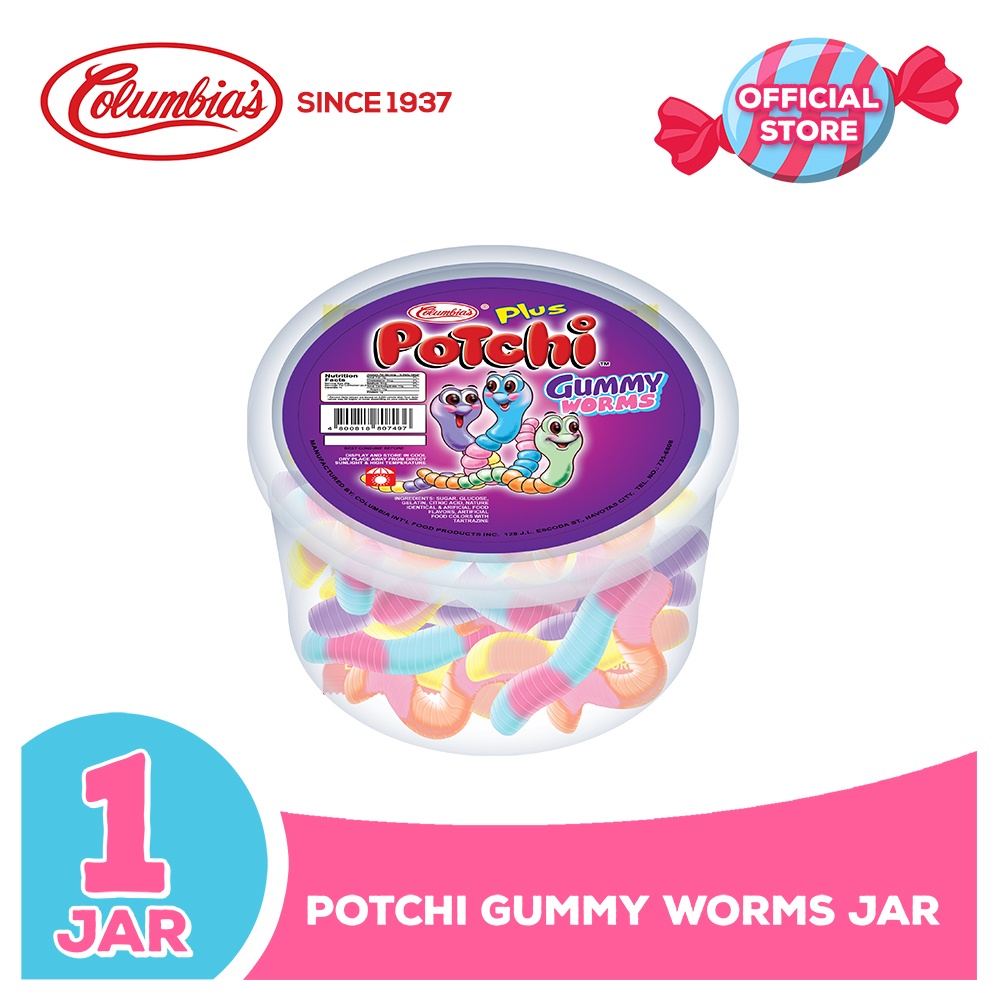 Potchi Gummy Worms Candy Jar Shopee Philippines