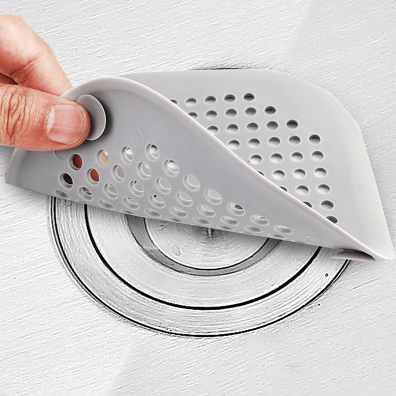 Square Drain Cover for Shower 5.7inch TPR Drain Hair Catcher Flat