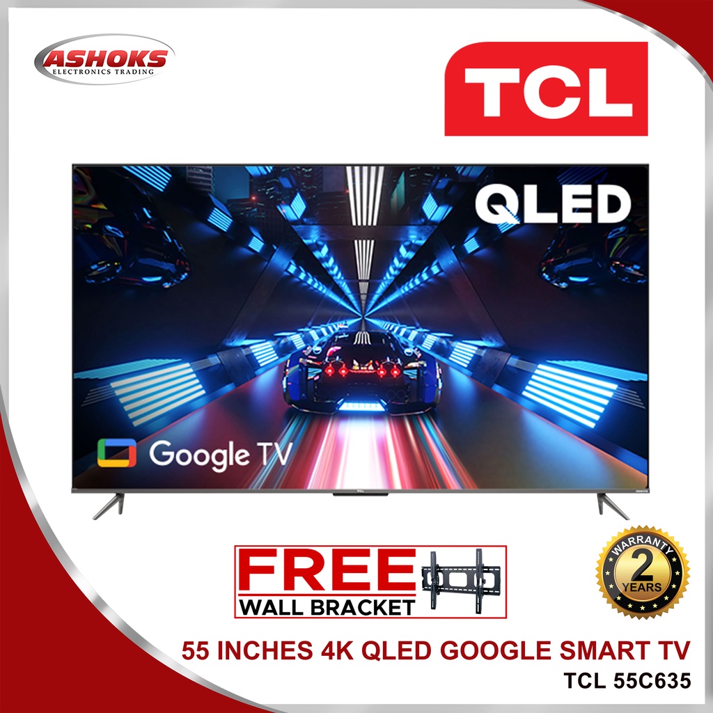 TCL 55C635 4K QLED TV with Google TV and Game Master Smart TV / Smart