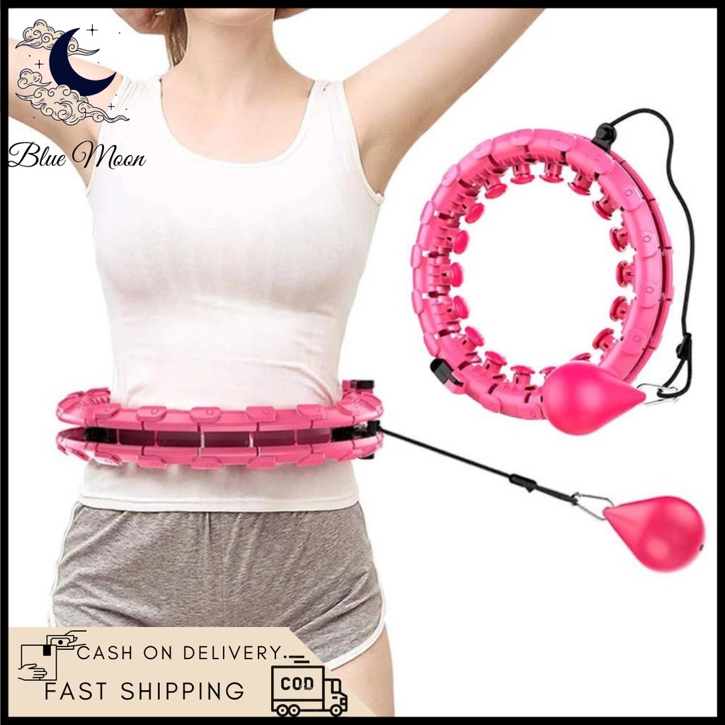 Blue Moon Depot 2in1 Adjustable Weighted Hula Hoop for Fitness Exercise Workout and Massage
