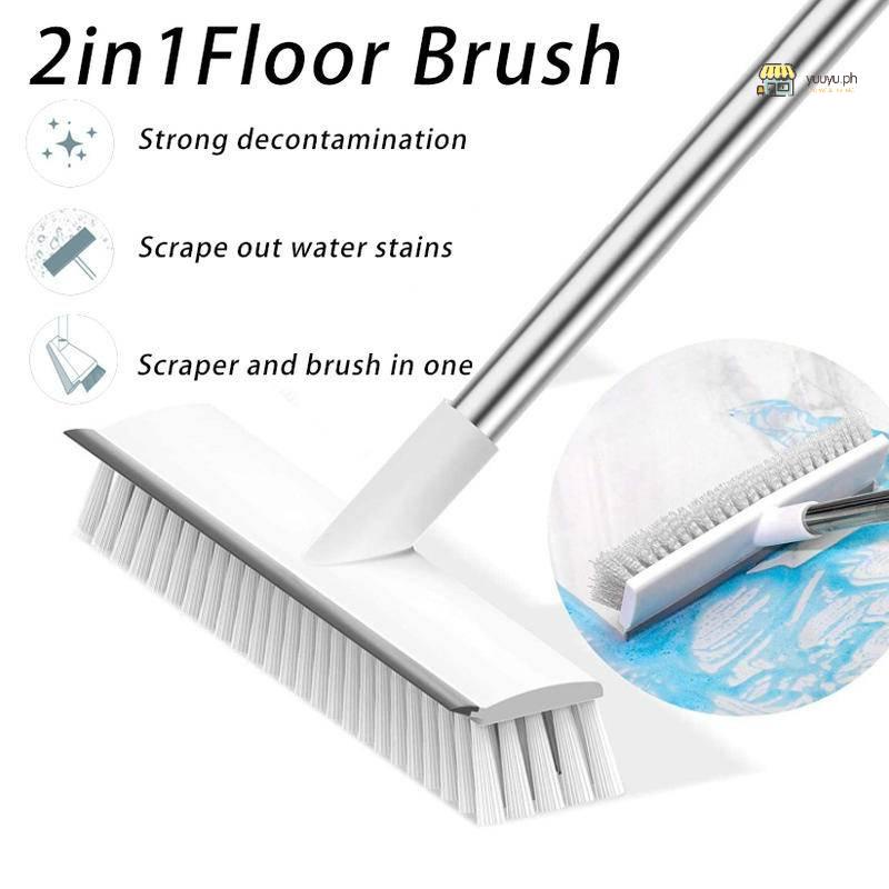 Floor Scrub Brush, 2 In 1 Scraper And Tub Tile Brush For Cleaning