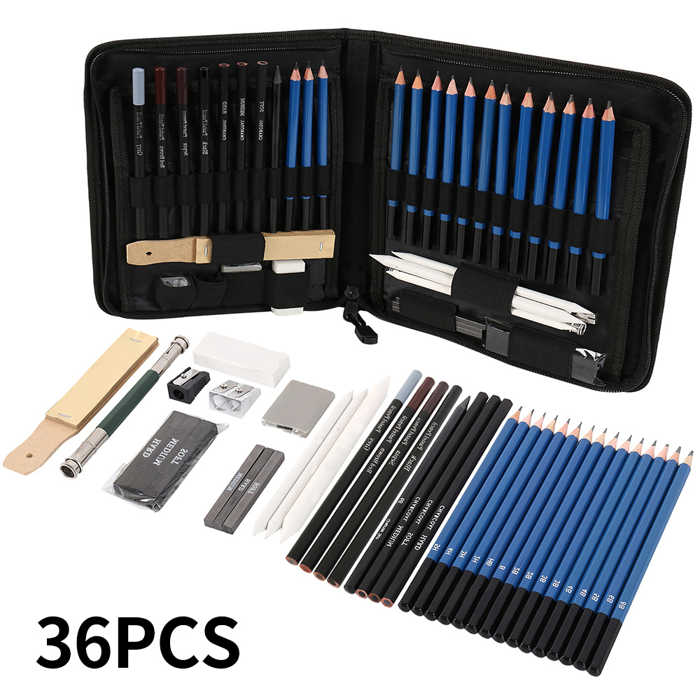 30/32/33/35/36Pcs Professional H&amp;B Sketching Pencils Drawing And Sketch Kit  Set For Drawing Sketching Artist | Shopee Philippines