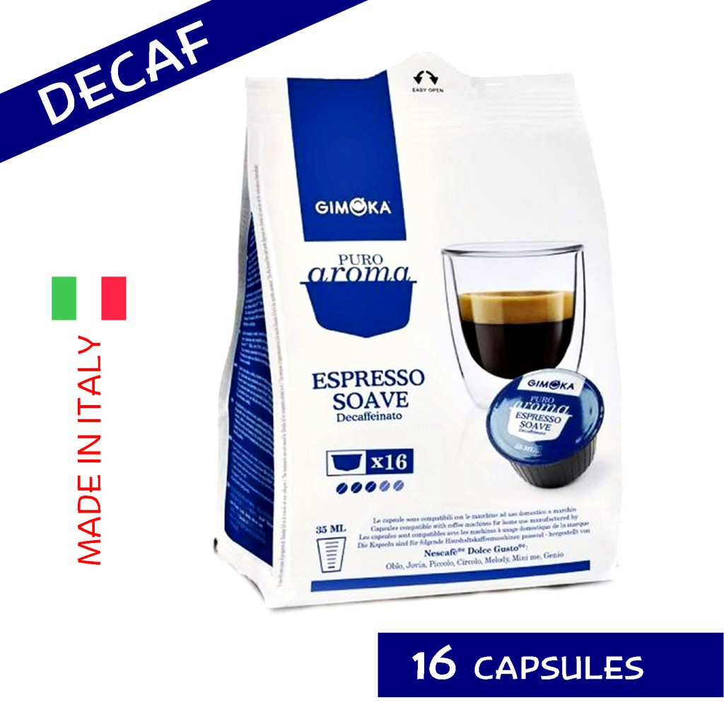 16 Decaffeinated Dolce Gusto Compatible Coffee Capsules Quality Decaf