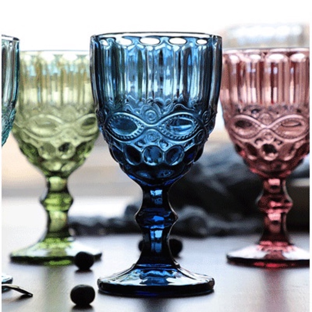 Modern Embossed Snake Pattern Goblet Goblet Glass Glassware Water