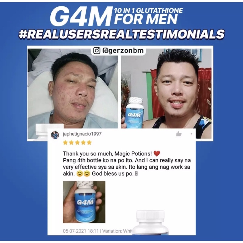 G4M Glutathione for Men and BeauOxi White C Vitamin C and Rose hips Bundle only ₱2,200