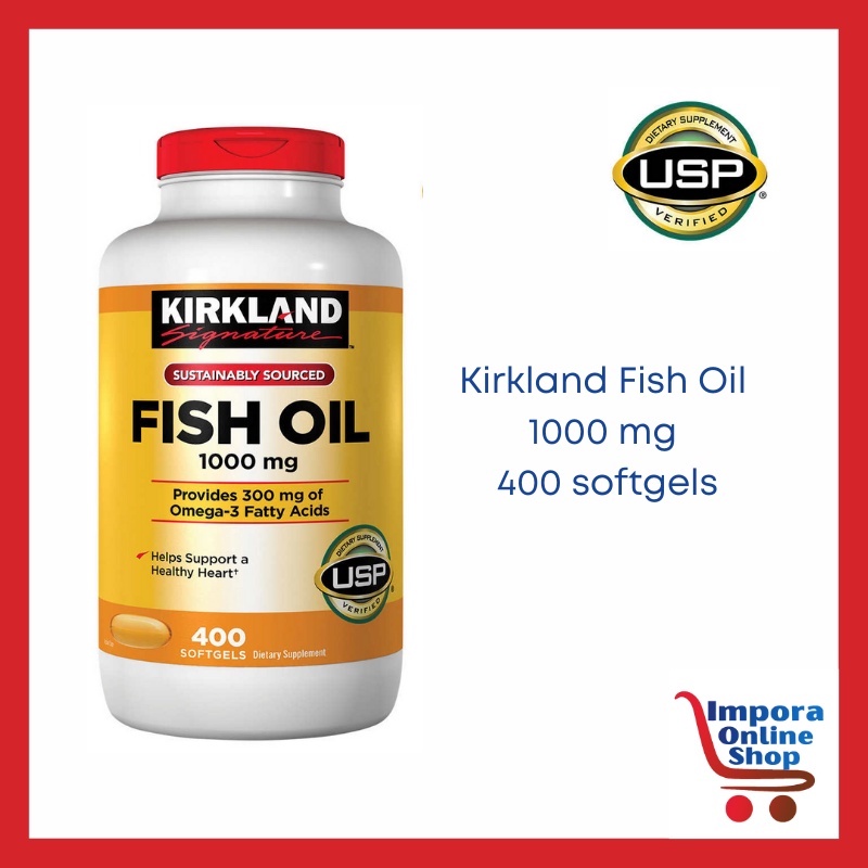 Authentic Kirkland Signature Fish Oil 1000mg 400 softgels JAN 2024